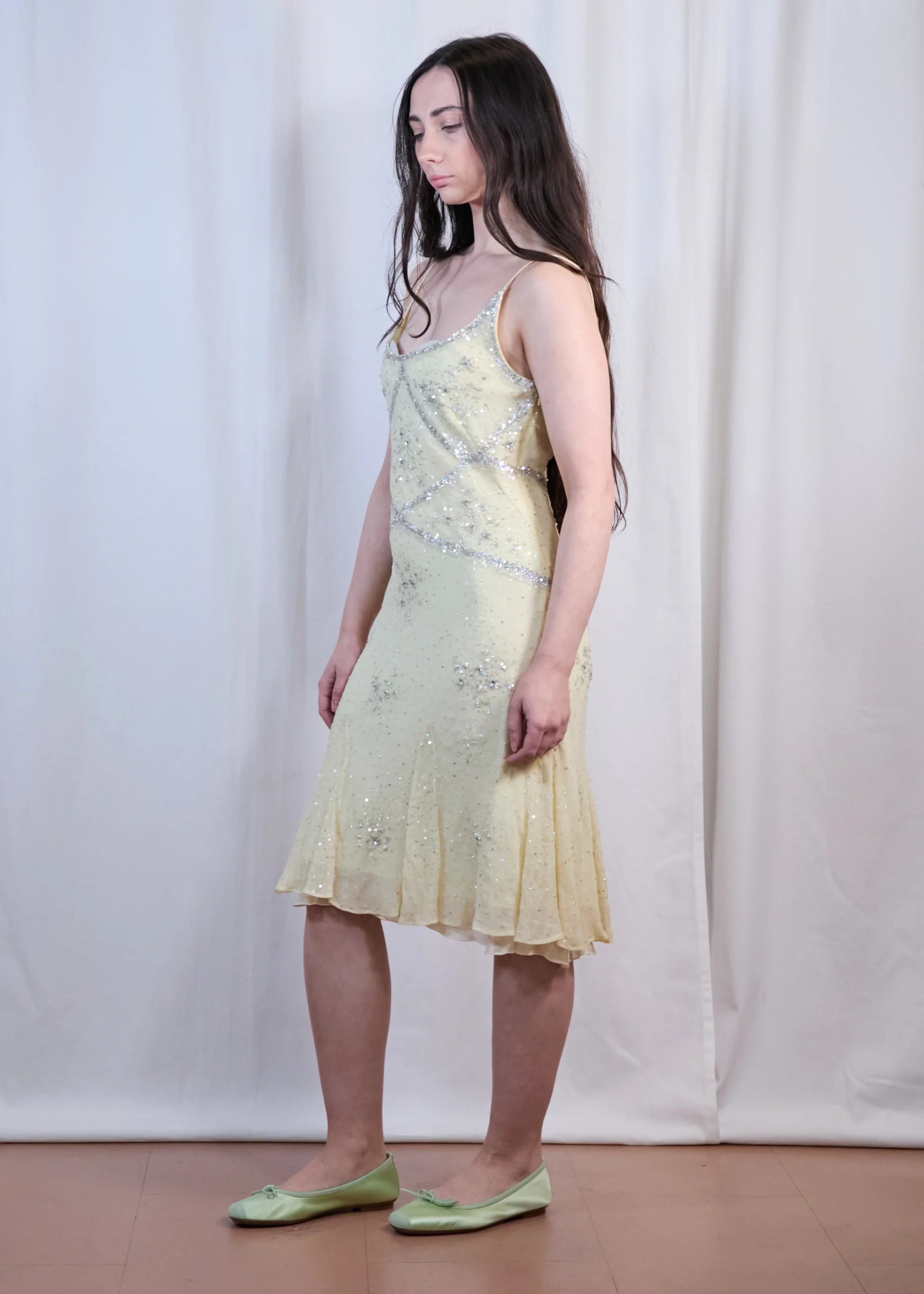 Lemon Yellow Sequin Dress - Image 3