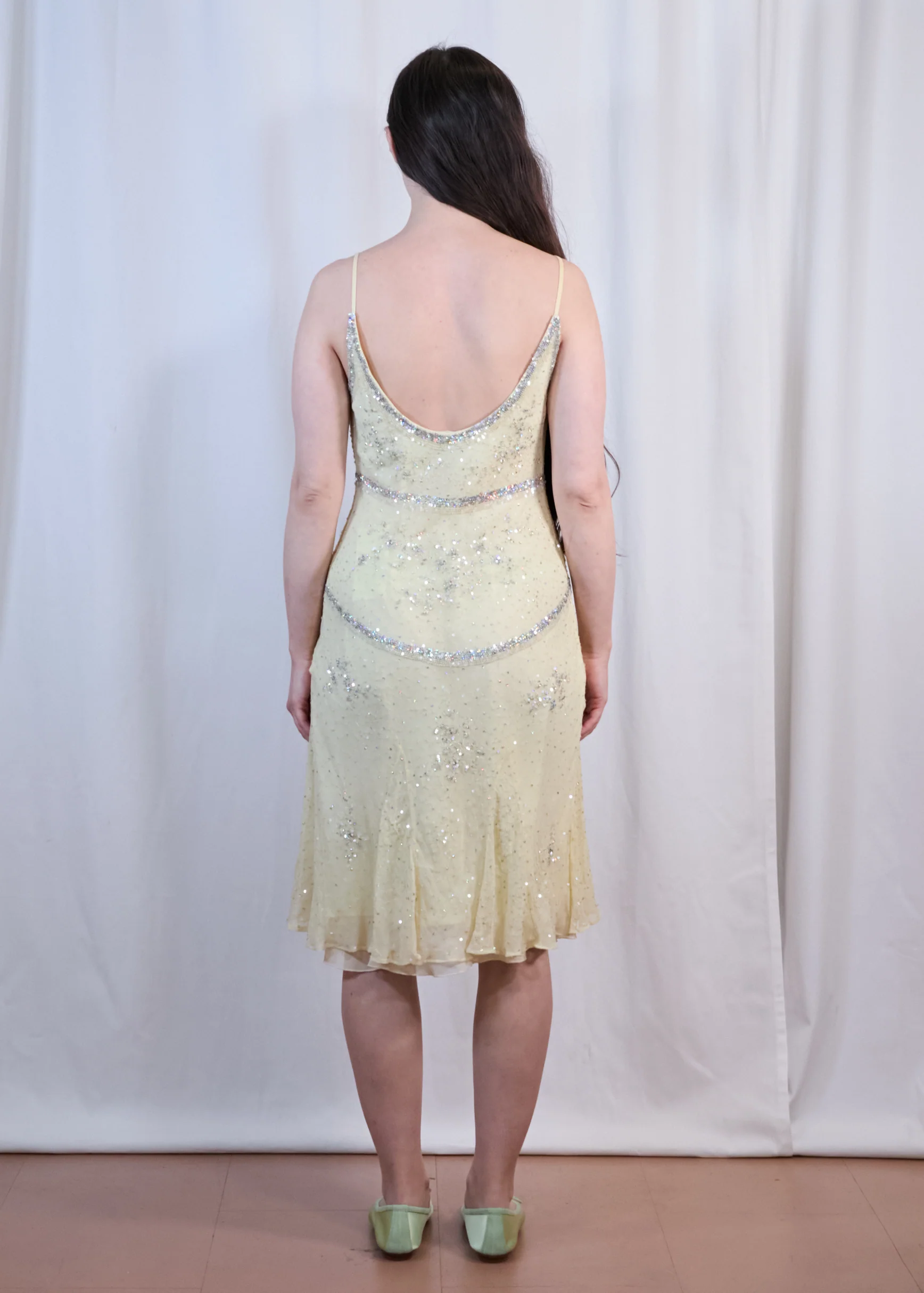 Lemon Yellow Sequin Dress - Image 4